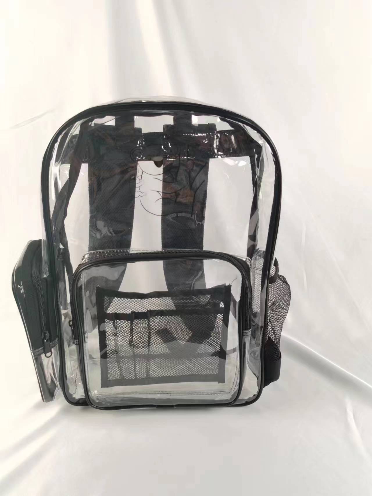 Transparent black backpack