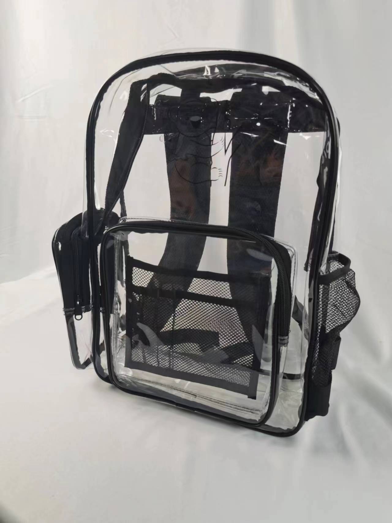 Transparent black backpack