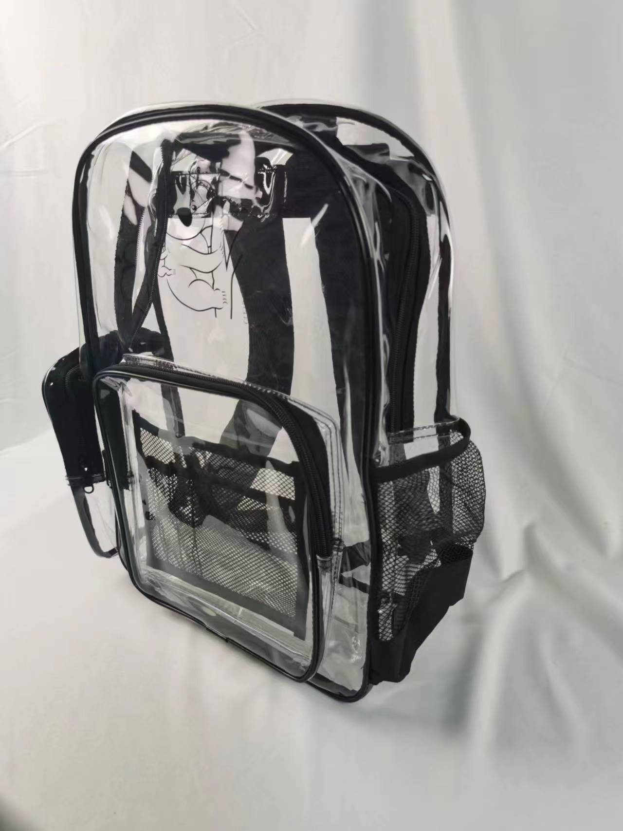 Transparent black backpack