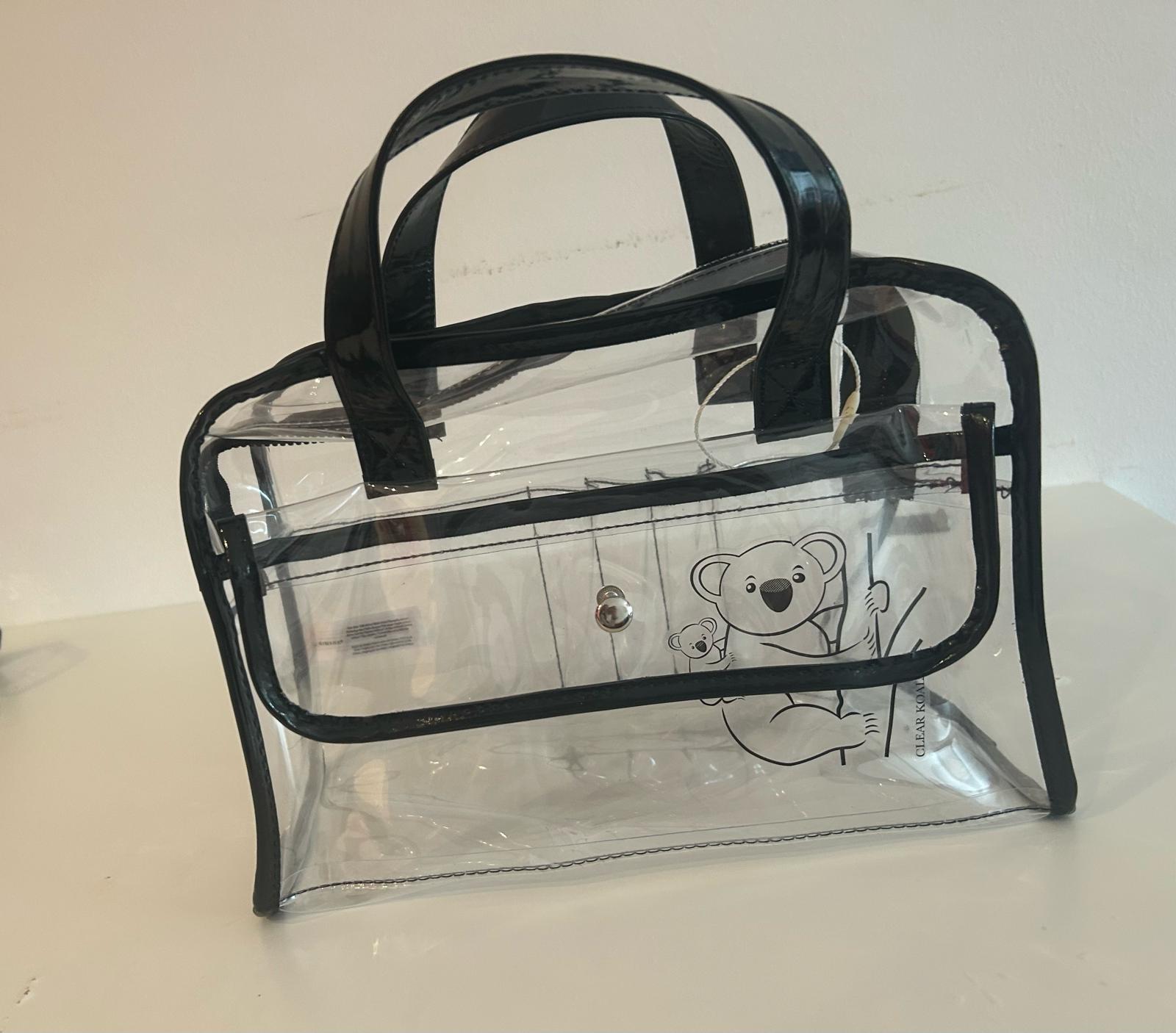 Transparent student bag for elementary and middle school with pen holder and calculator 